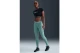 Nike Dri-FIT Pro Mid-Rise Mesh-Panelled Γυναικείο Μακρύ Κολάν Τυρκουάζ, Λευκό