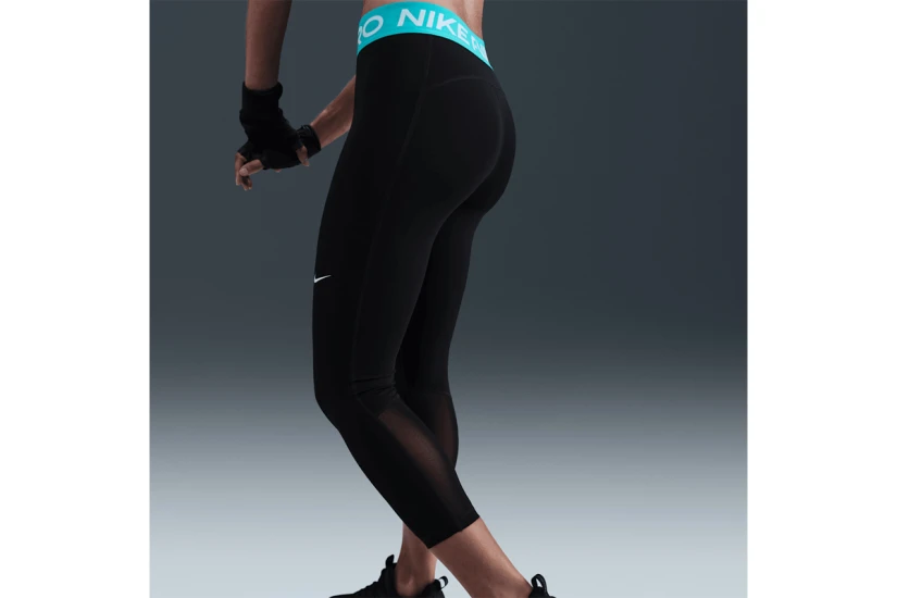 Nike Pro Γυναικείο Αθλητικό Κάπρι Κολάν Μαύρο, Άκουα