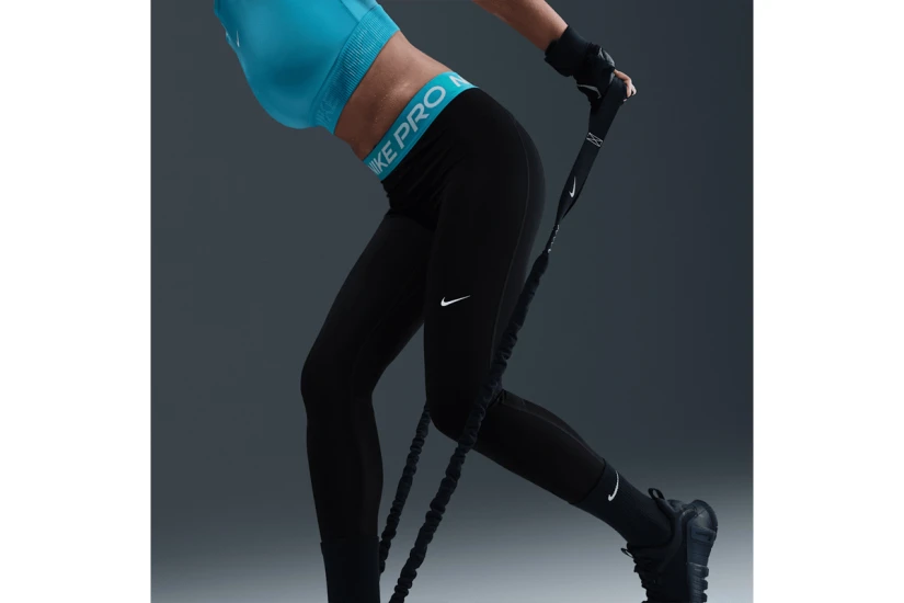 Nike Pro Γυναικείο Αθλητικό Κάπρι Κολάν Μαύρο, Άκουα