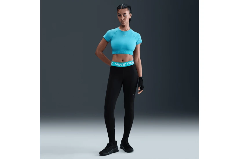 Nike Pro Γυναικείο Αθλητικό Κάπρι Κολάν Μαύρο, Άκουα