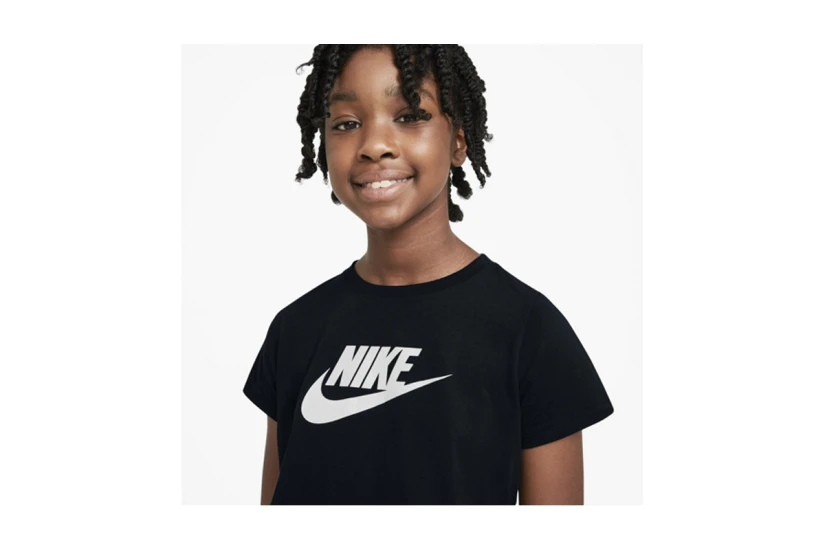 Nike Futura Παιδική Κοντομάνικη Crop Top Μπλούζα Μαύρη