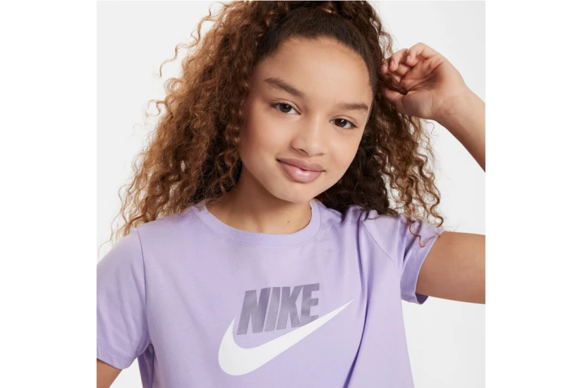 Nike Futura Παιδική Κοντομάνικη Crop Top Μπλούζα Λιλά