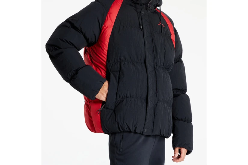 Jordan Essentials Ανδρικό Puffer Μπουφάν Μαύρο, Κόκκινο