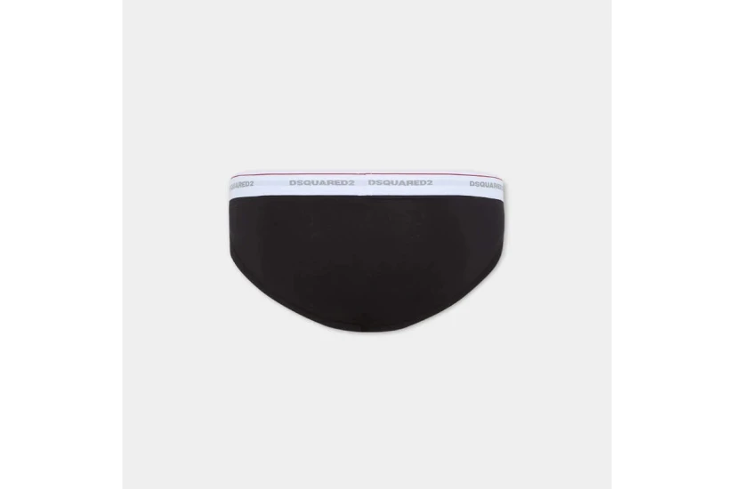 Dsquared2 Basic Cotton Stretch Ανδρικά Εσώρουχα Σλιπ Μαύρα Small 3 Τεμάχια