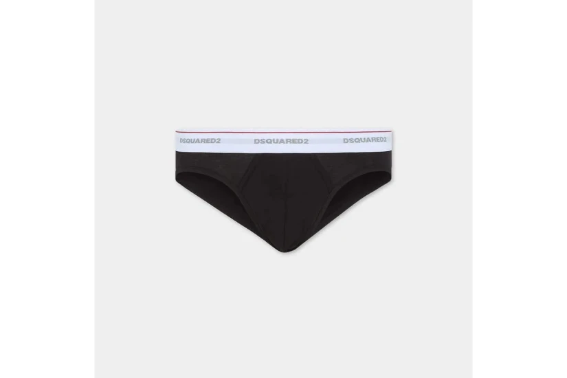 Dsquared2 Basic Cotton Stretch Ανδρικά Εσώρουχα Σλιπ Μαύρα Large 3 Τεμάχια