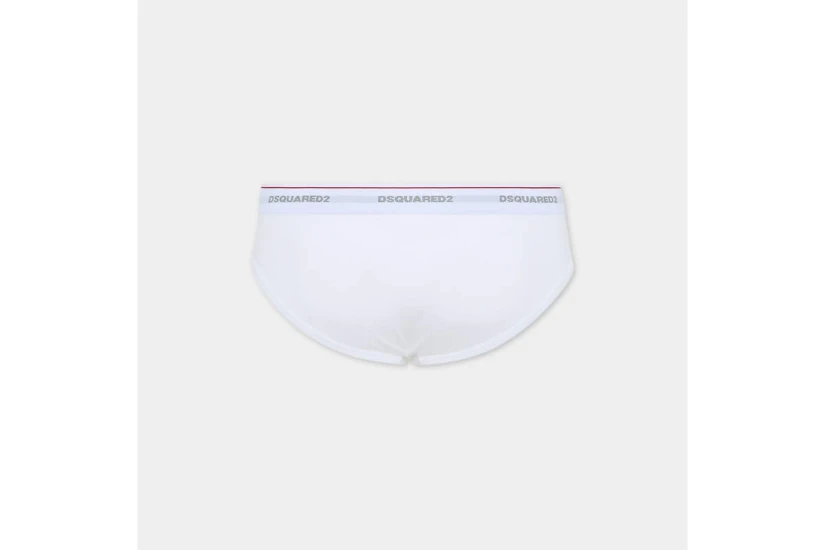 Dsquared2 Basic Cotton Stretch Ανδρικά Εσώρουχα Σλιπ Λευκά Small 3 Τεμάχια