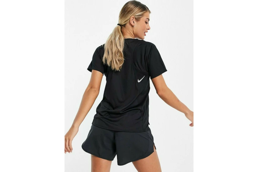 Nike Dri-Fit Race Γυναικείο Κοντομάνικο T-Shirt Μαύρο