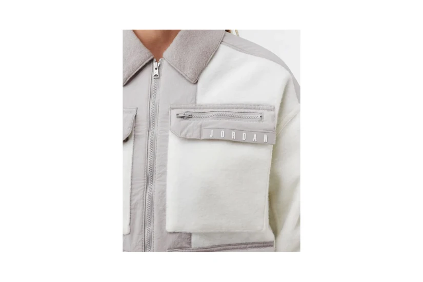 Jordan Cozy Girl Γυναικείο Jacket Λευκό, Γκρι