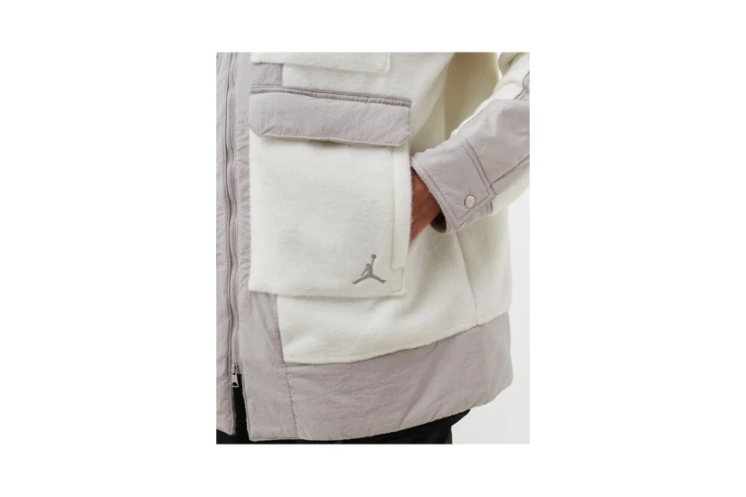 Jordan Cozy Girl Γυναικείο Jacket Λευκό, Γκρι