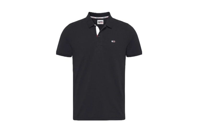 Tommy Jeans Ανδρική Κοντομάνικη Polo Μπλούζα Μαύρη