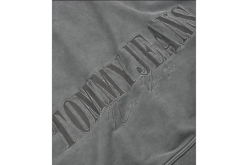 Tommy Jeans Tonal Badge Ανδρικό Φούτερ Με Κουκούλα Γκρι