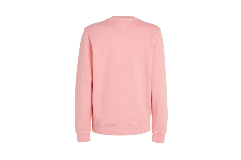 Tommy Jeans Washed Bage Crew Neck Ανδρική Μακρυμάνικη Μπλούζα Ροζ