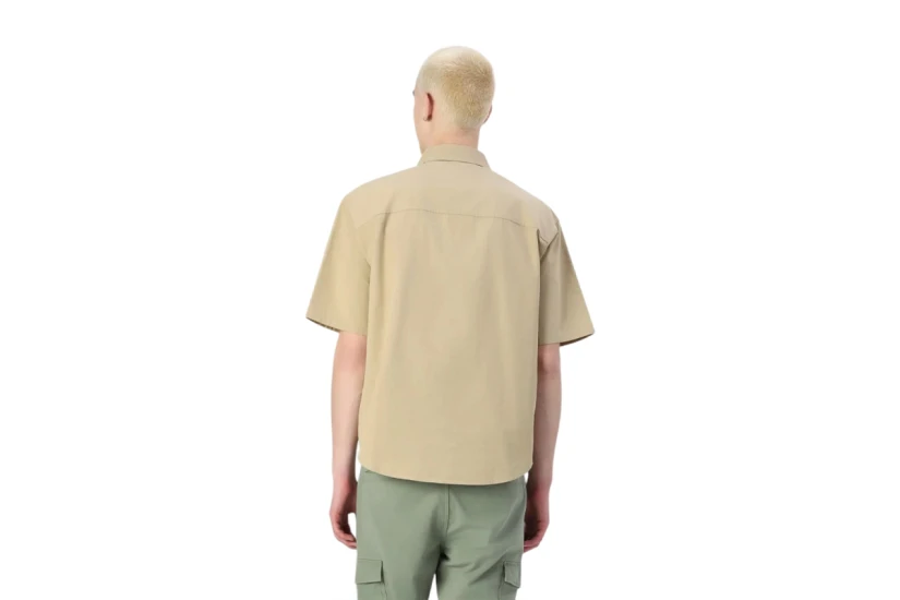 Tommy Jeans Easy Poplin Ανδρικό Κοντομάνικο Πουκάμισο Μπεζ