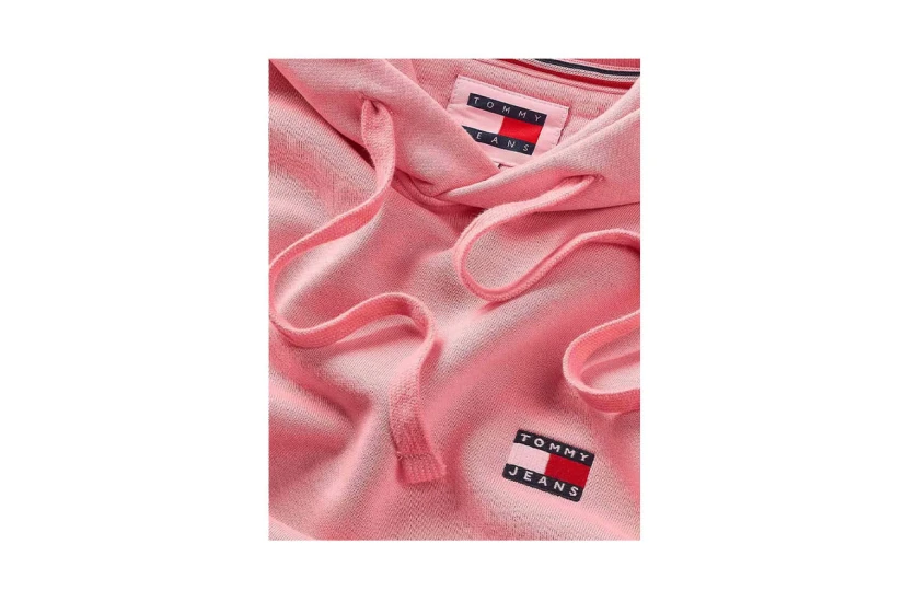 Tommy Jeans Ανδρικό Φούτερ Με Κουκούλα Ροζ