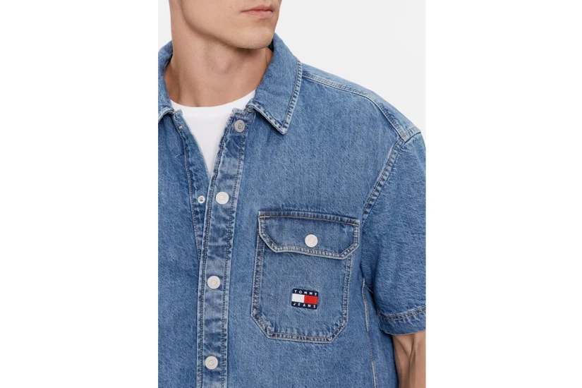 Tommy Jeans Denim Ss Overshirt Πουκάμισο Κοντομάνικο Ανδρικό (DM0DM18957 1A4)