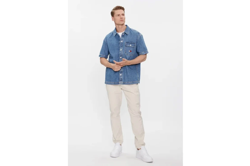 Tommy Jeans Denim Ss Overshirt Πουκάμισο Κοντομάνικο Ανδρικό (DM0DM18957 1A4)