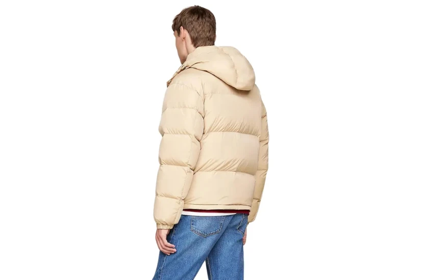 Tommy Jeans Alaska Ανδρικό Puffer Μπουφάν με Κουκούλα Μπεζ