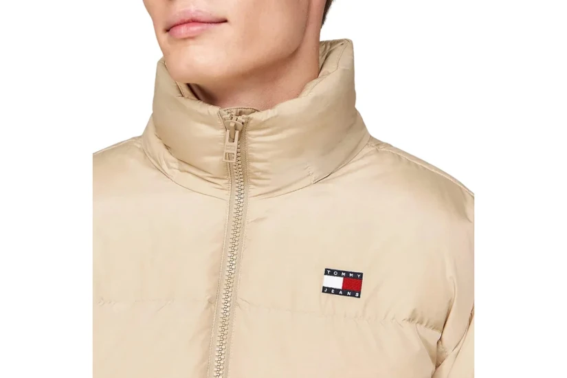 Tommy Jeans Alaska Ανδρικό Puffer Μπουφάν με Κουκούλα Μπεζ