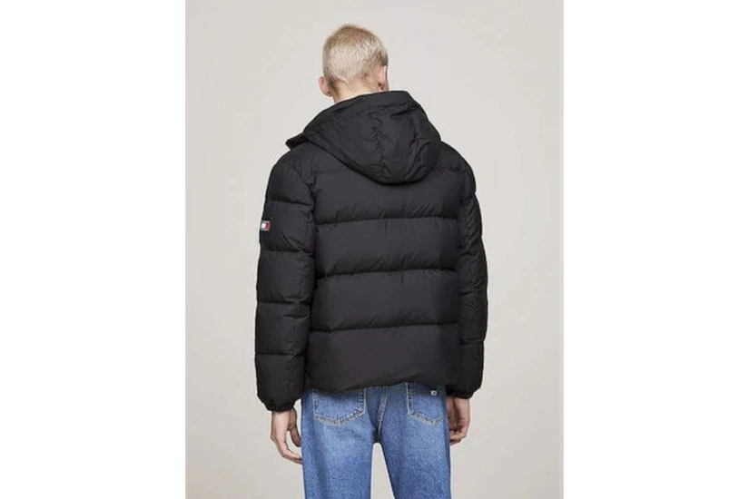 Tommy Jeans Water Repellent Down Hooded Ανδρικό Puffer Μπουφάν με Κουκούλα