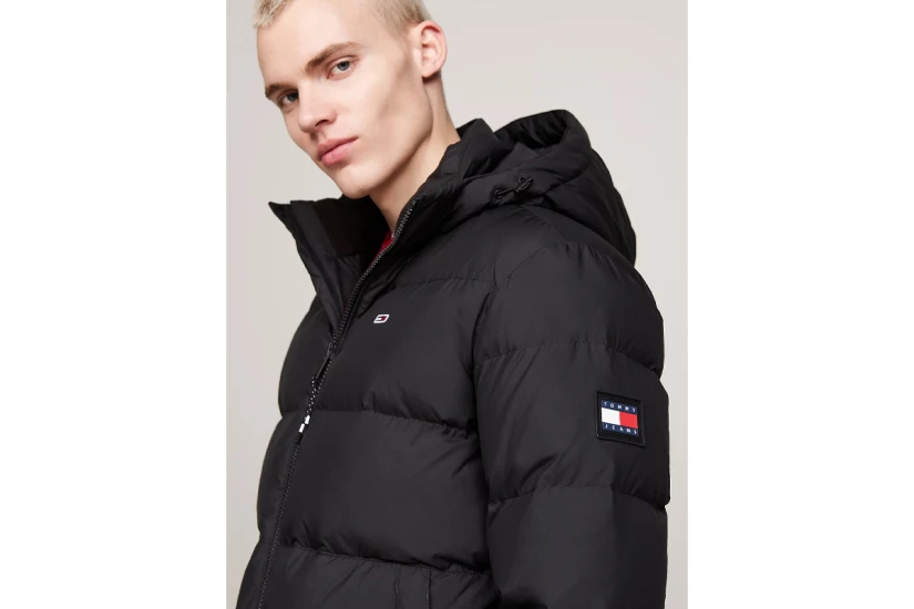 Tommy Jeans Water Repellent Down Hooded Ανδρικό Puffer Μπουφάν με Κουκούλα