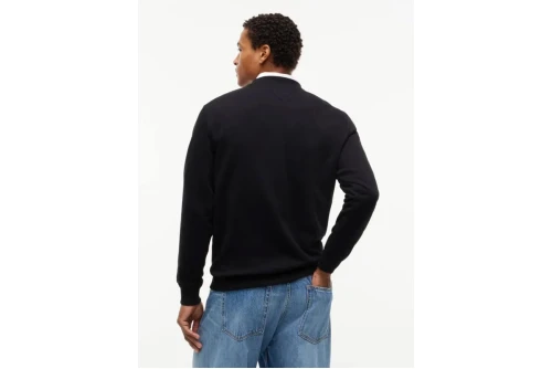 Tommy Jeans Linear Logo Embroidery Fleece Μπλούζα Με Λαιμόκοψη Ανδρική (DM0DM20249 BDS)