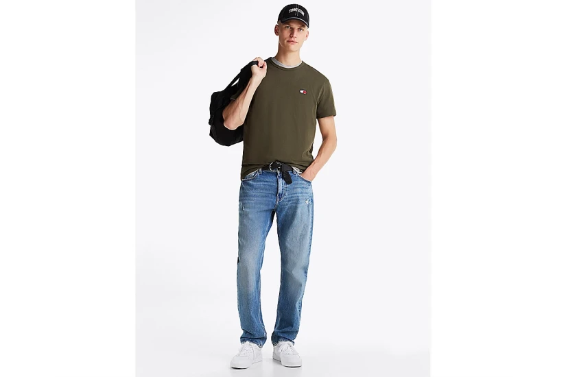 Tommy Jeans Ανδρικό Κοντομάνικο T-Shirt Χακί