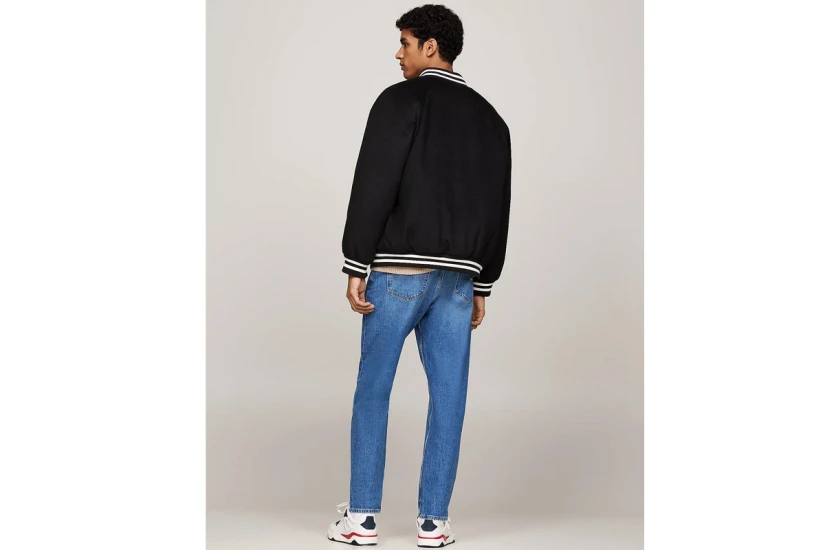 Tommy Jeans Wool Blend Solid Ανδρικό Μπουφάν Bomber Μαύρο