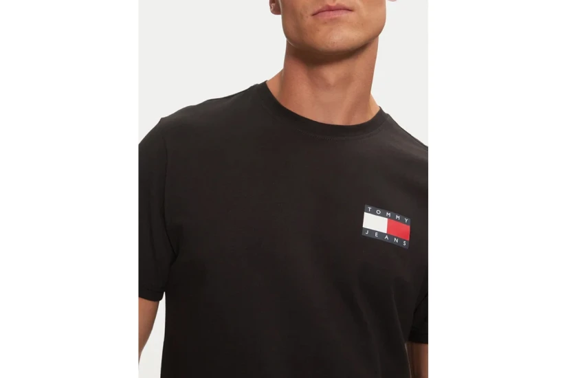 Tommy Jeans Essential Flag Ανδρικό Κοντομάνικο T-Shirt Μαύρο