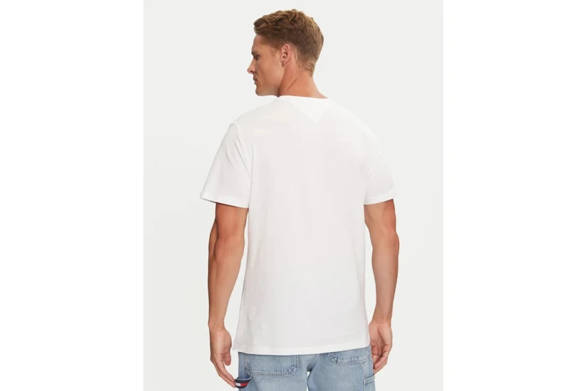 Tommy Jeans Essential Flag Ανδρικό Κοντομάνικο T-Shirt Λευκό