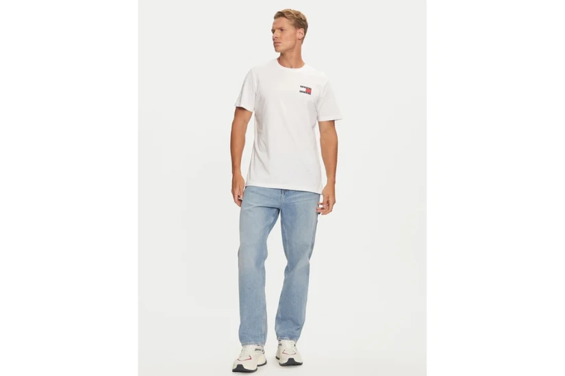Tommy Jeans Essential Flag Ανδρικό Κοντομάνικο T-Shirt Λευκό