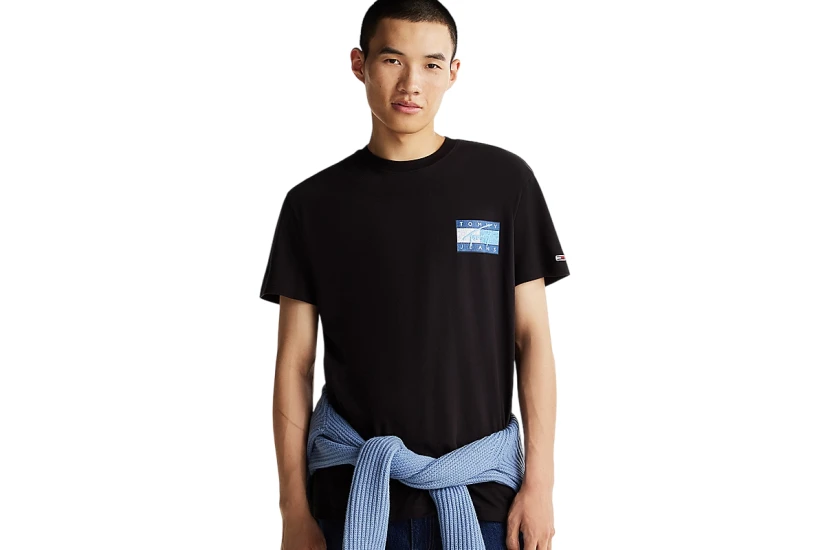 Tommy Jeans Ανδρικό Κοντομάνικο T-Shirt Μαύρο