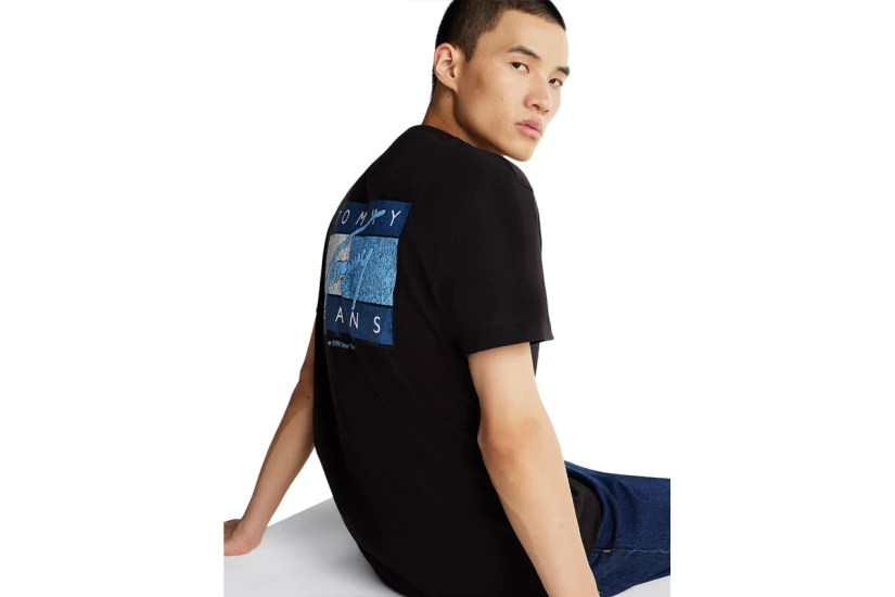 Tommy Jeans Ανδρικό Κοντομάνικο T-Shirt Μαύρο