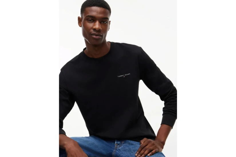 Tommy Jeans Linear Logo Slim Μπλούζα Με Λαιμόκοψη Ανδρική (DM0DM21594 BDS)