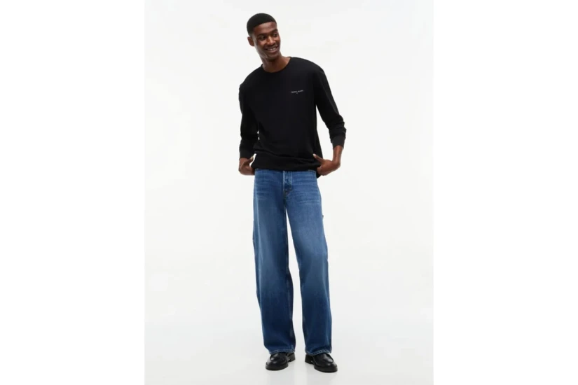 Tommy Jeans Linear Logo Slim Μπλούζα Με Λαιμόκοψη Ανδρική (DM0DM21594 BDS)