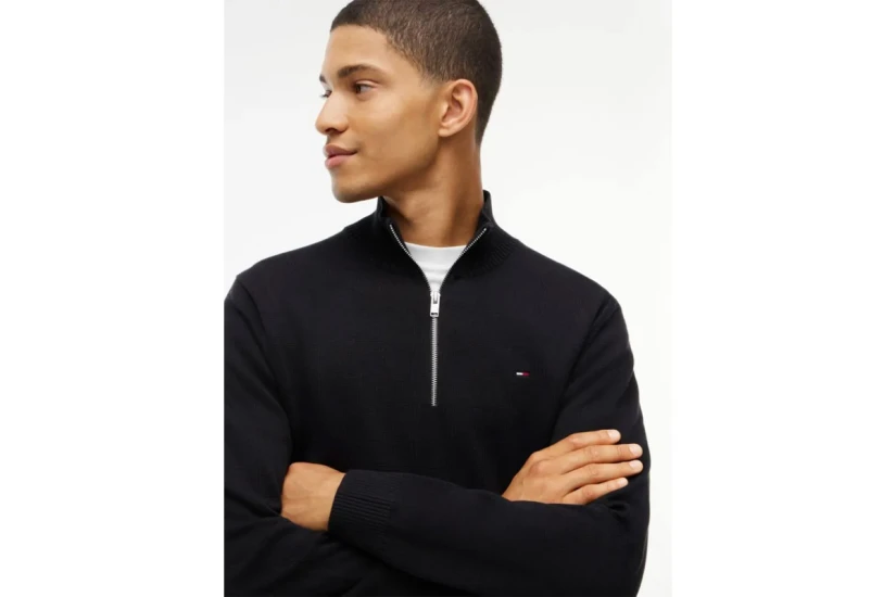 Tommy Jeans Flag Lightweight Slim Πουλόβερ Με Φερμουάρ Ανδρικό (DM0DM21654 BDS)