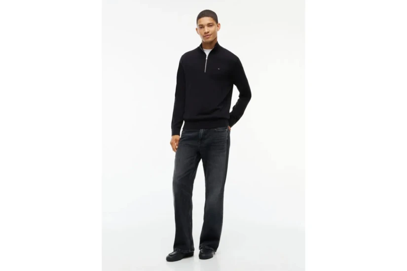 Tommy Jeans Flag Lightweight Slim Πουλόβερ Με Φερμουάρ Ανδρικό (DM0DM21654 BDS)