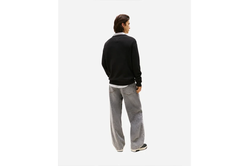 Tommy Jeans Slim Ανδρικό Πουλόβερ Μαύρο