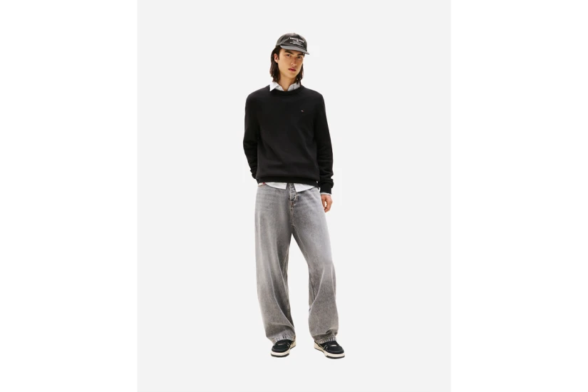 Tommy Jeans Slim Ανδρικό Πουλόβερ Μαύρο