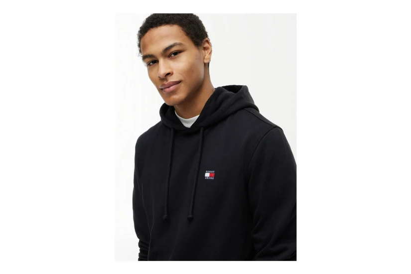 Tommy Jeans Brushed Fleece Ανδρικό Φούτερ με Κουκούλα Μαύρο