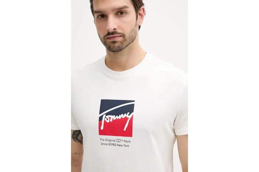 Tommy Jeans Dna Ανδρικό Κοντομάνικο T-shirt Μπεζ