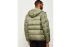 Tommy Jeans Tonal Logo Ανδρικό Puffer Μπουφάν με Κουκούλα Χακί