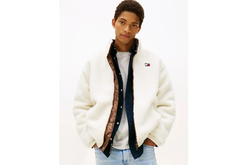 Tommy Jeans Reversible Teddy Relaxed Μπουφάν Sherpa Ανδρικό (DM0DM22064 0HF)
