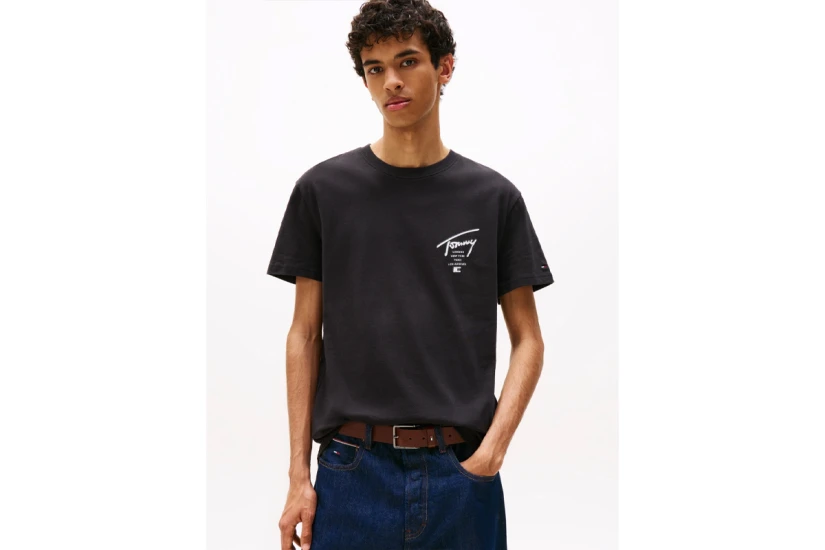 Tommy Jeans Signature Back Logo Ανδρικό Κοντομάνικο T-Shirt Μαύρο