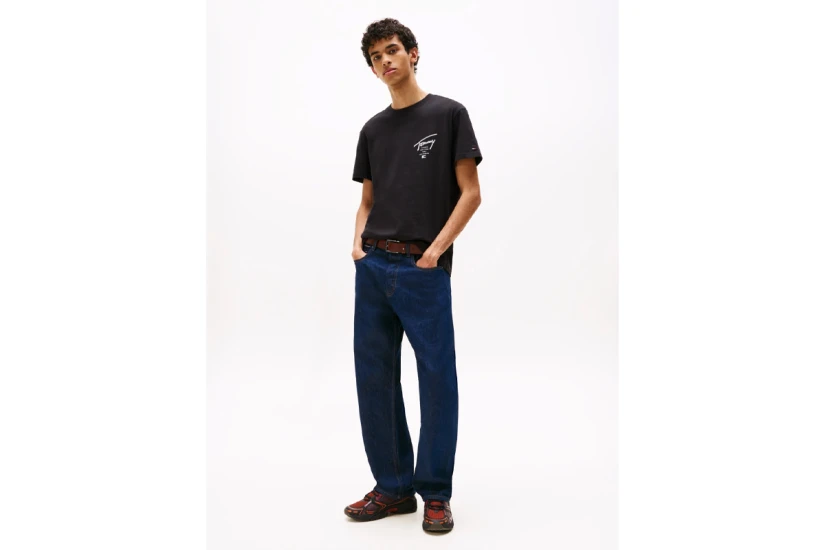 Tommy Jeans Signature Back Logo Ανδρικό Κοντομάνικο T-Shirt Μαύρο