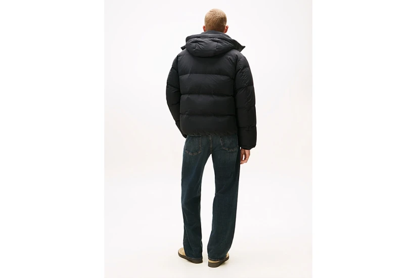 Tommy Jeans Hooded Down Ανδρικό Μπουφάν Puffer με Κουκούλα Μαύρο