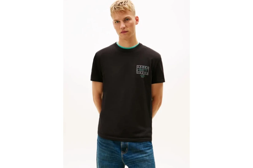 Tommy Jeans Signature Back Logo Ανδρικό Κοντομάνικο T-Shirt Μαύρο
