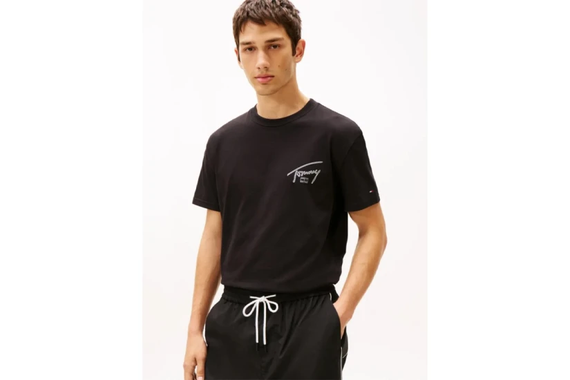Tommy Jeans Signature Back Logo Ανδρικό Κοντομάνικο T-Shirt Μαύρο