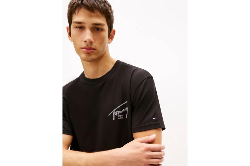 Tommy Jeans Signature Back Logo Ανδρικό Κοντομάνικο T-Shirt Μαύρο