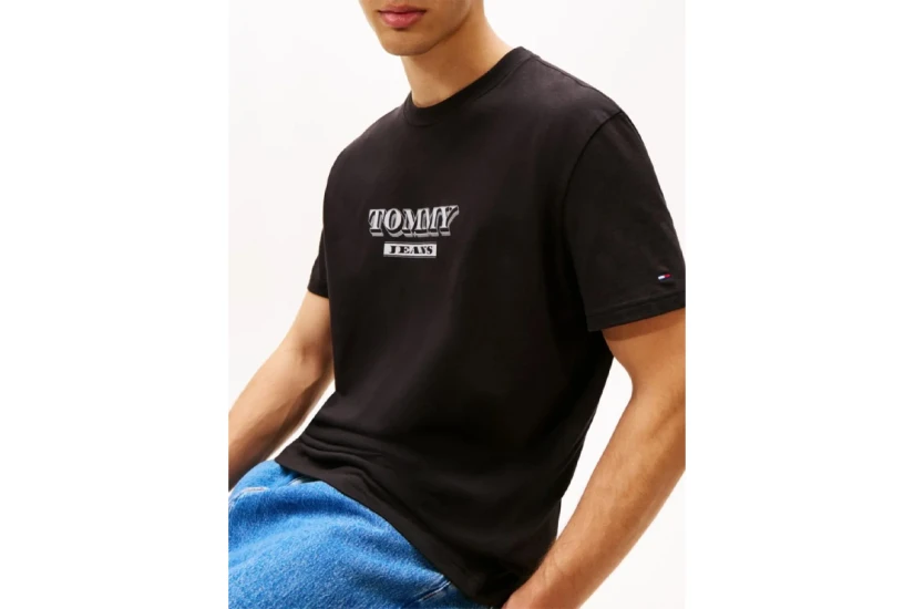Tommy Jeans Bills Font Ανδρικό Κοντομάνικο T-Shirt Μαύρο