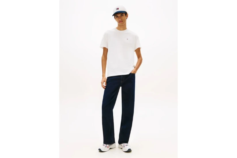 Tommy Jeans Small Flag Ανδρικό Κοντομάνικο T-Shirt Λευκό